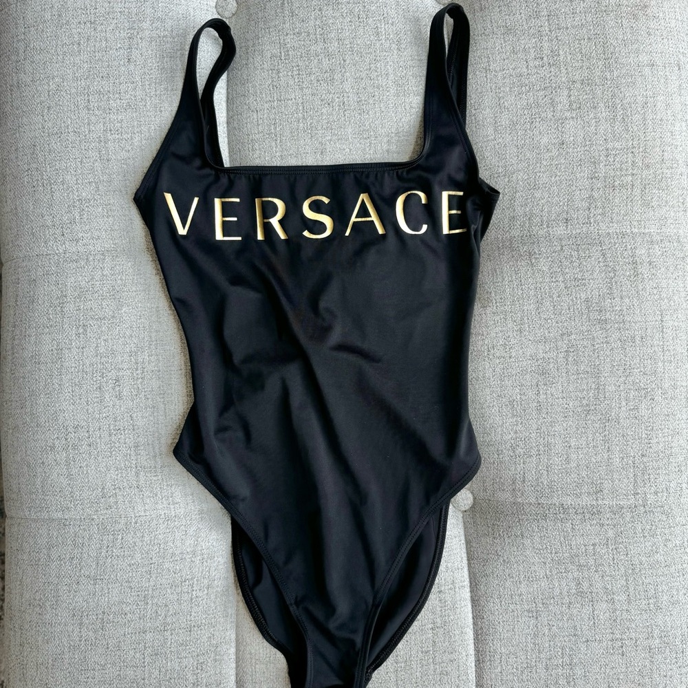 Versace Black and Gold Women's One Piece Swimsuit